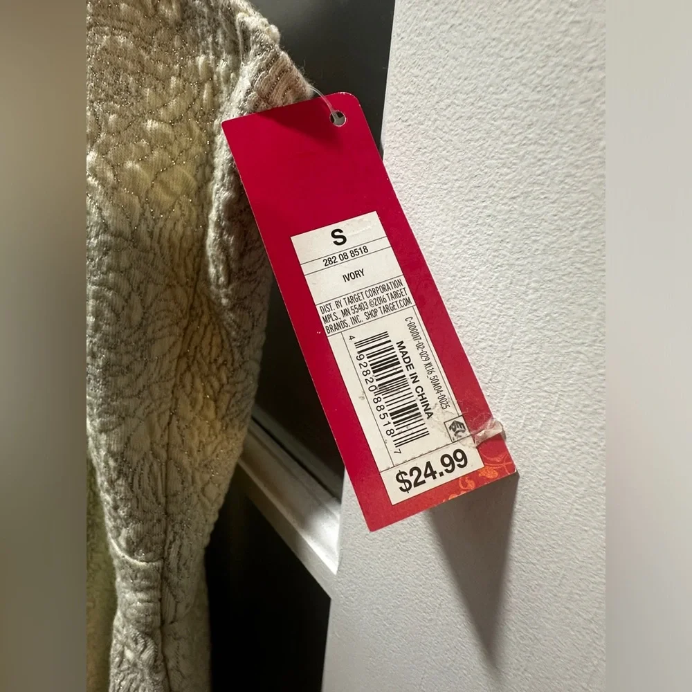 NWT Xhilaration Ivory Sleeveless Floral Embroidered Dress - Picture 9 of 11